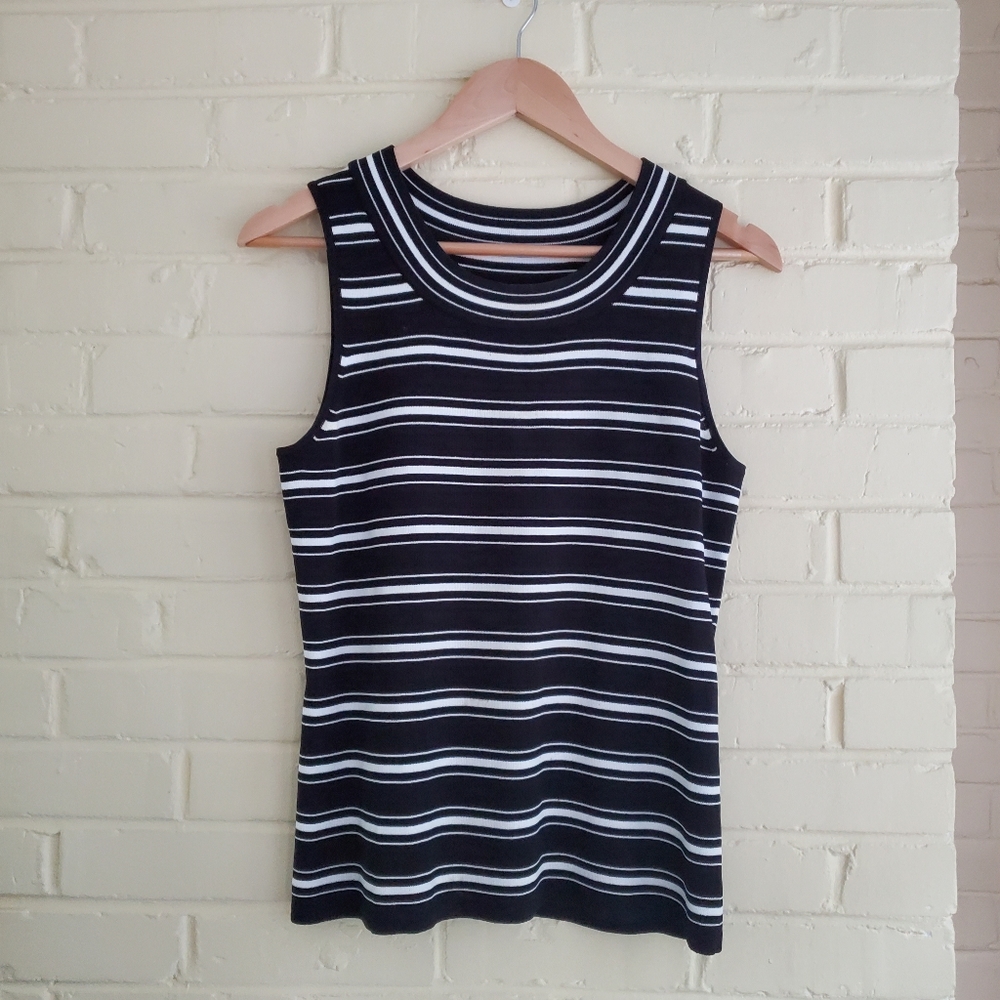 Chico’s Design Black & White Tank, Sz 1 (US 8)